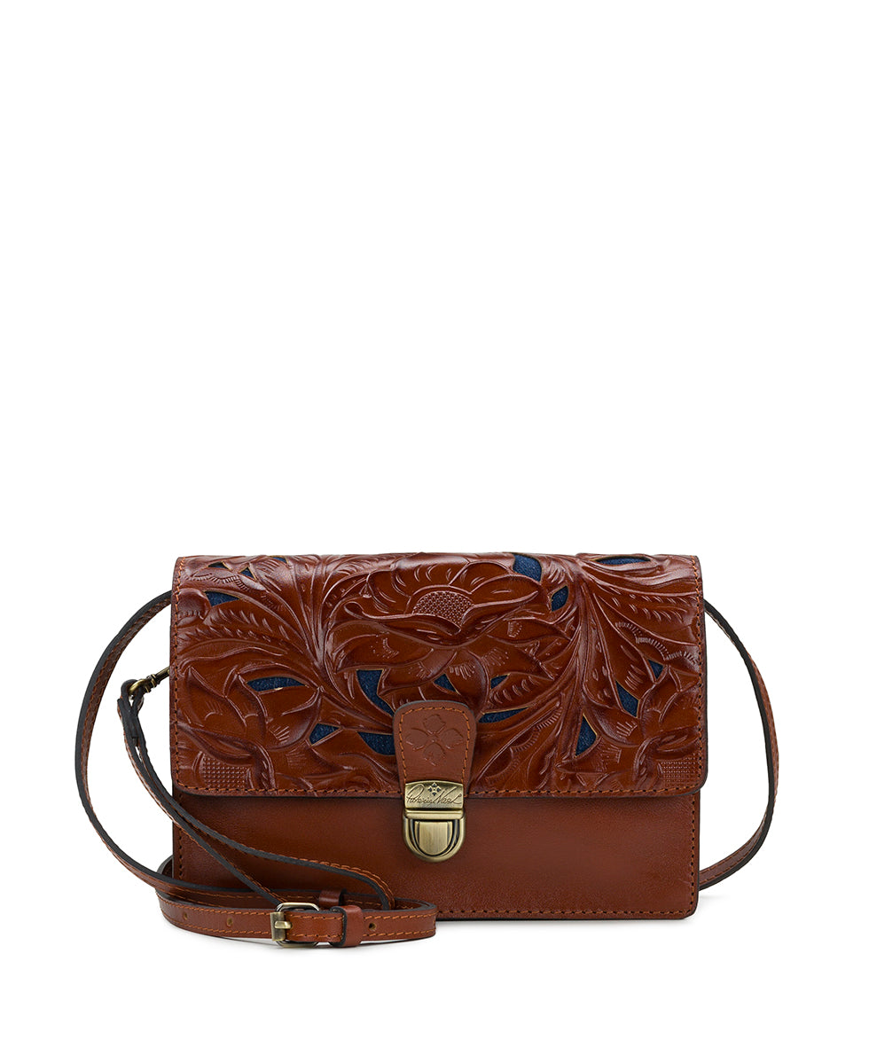 Female - Lanza Crossbody - Western Cutout Tooled - whiskey - by Patricia Nash - View 1 of 5