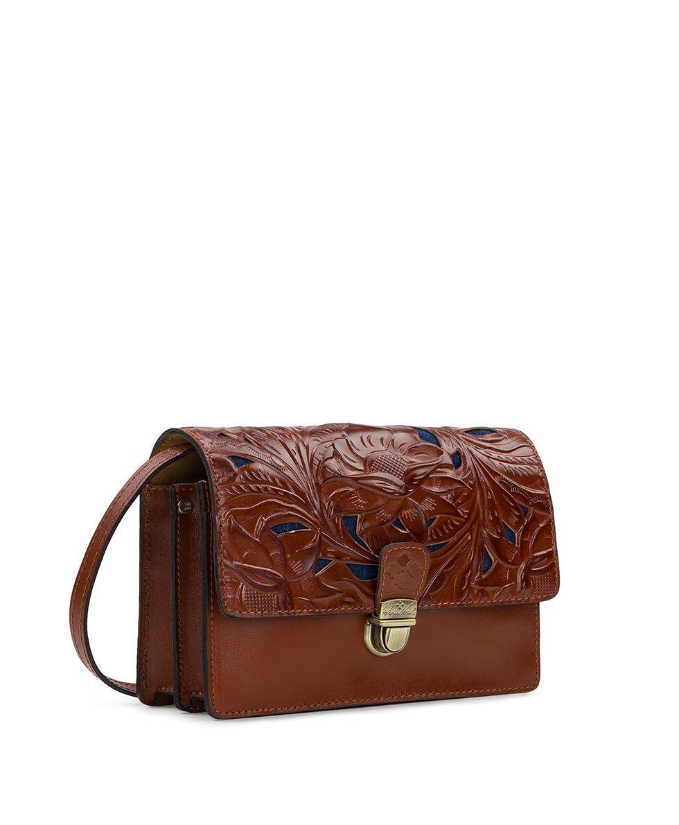 Female - Lanza Crossbody - Western Cutout Tooled - whiskey - by Patricia Nash - View 3 of 5
