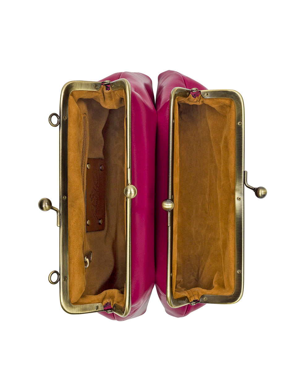 Female - Nora Double Frame Crossbody - Vintage Distressed Leather - black - by Patricia Nash - View 13 of 16