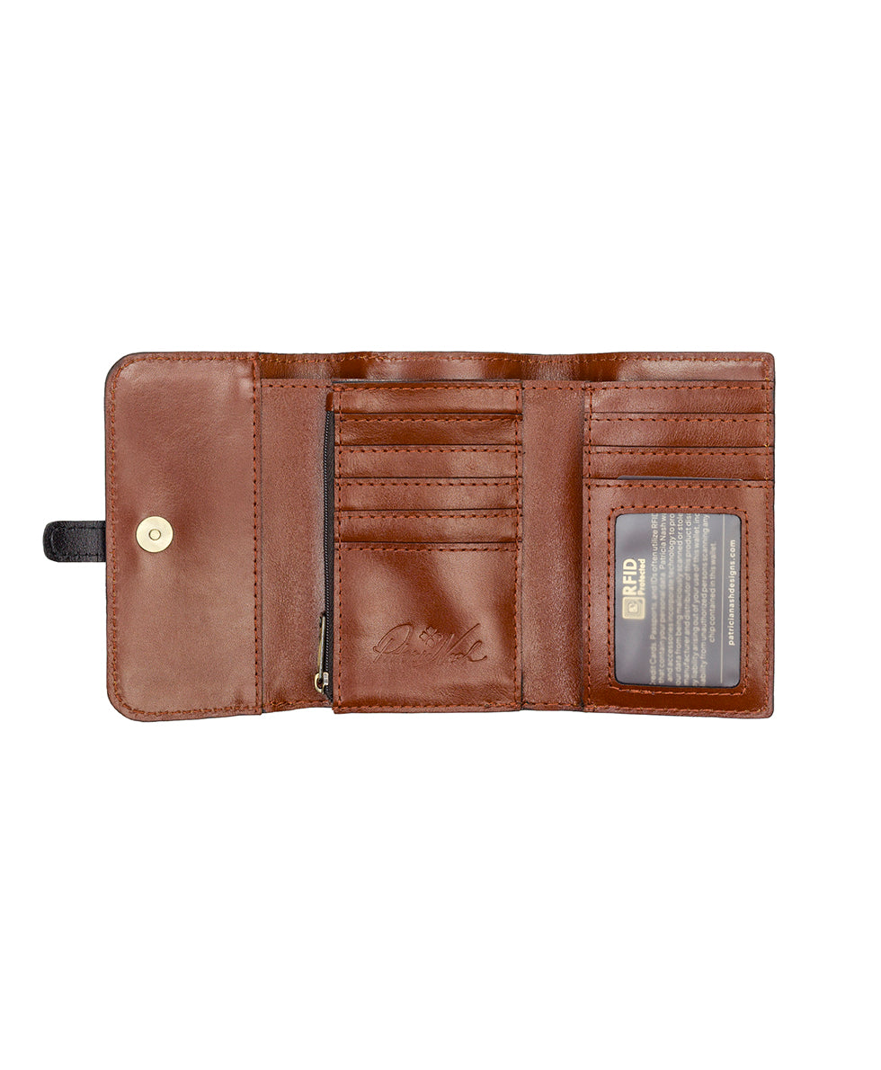 Female - Perla Wallet - Colorblock - black / british tan / tan - by Patricia Nash - View 3 of 4