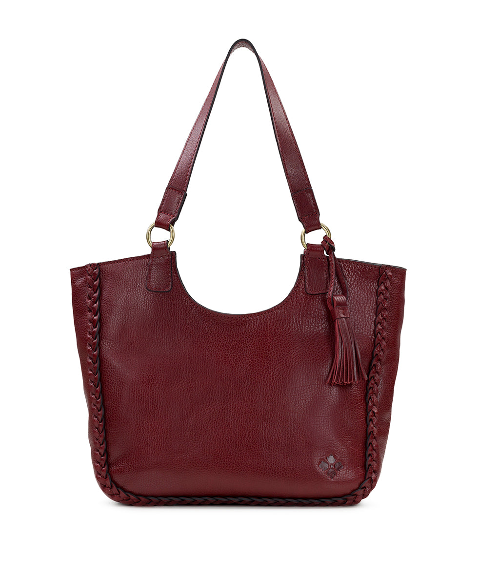 Female - Willa Tote - Rugged Natural Grain Leather - maroon - by Patricia Nash - View 1 of 4