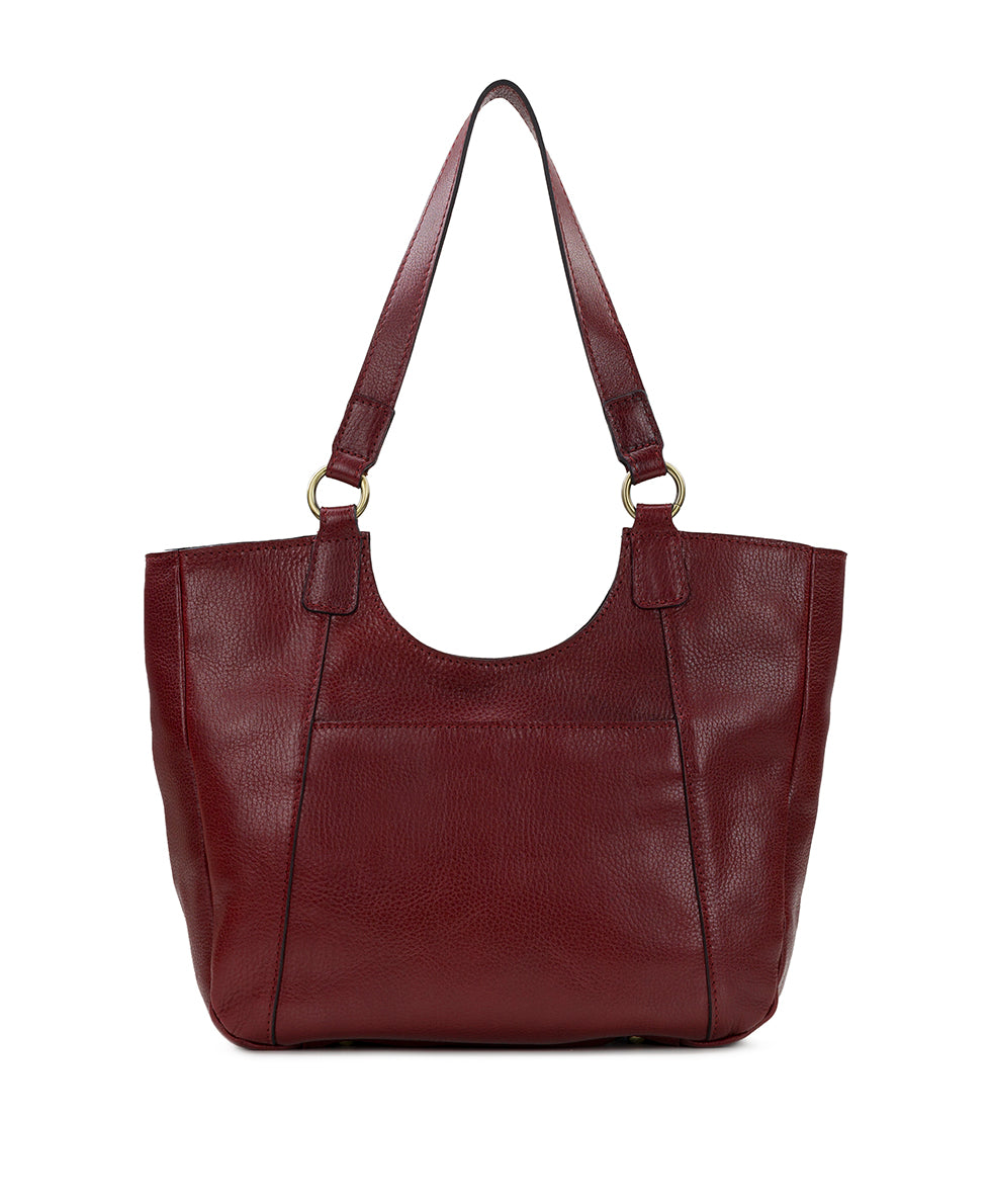 Female - Willa Tote - Rugged Natural Grain Leather - maroon - by Patricia Nash - View 2 of 4