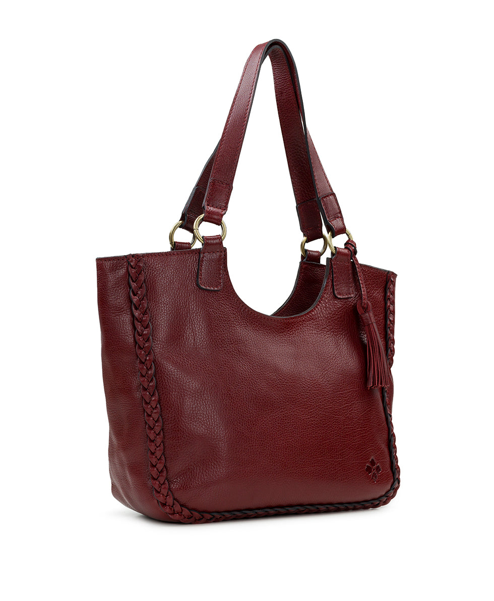 Female - Willa Tote - Rugged Natural Grain Leather - maroon - by Patricia Nash - View 3 of 4