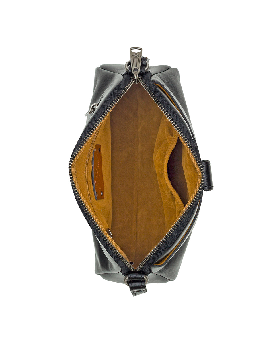Female - Susanna Crossbody - Vintage Distressed Leather — Black - black - by Patricia Nash - View 4 of 5
