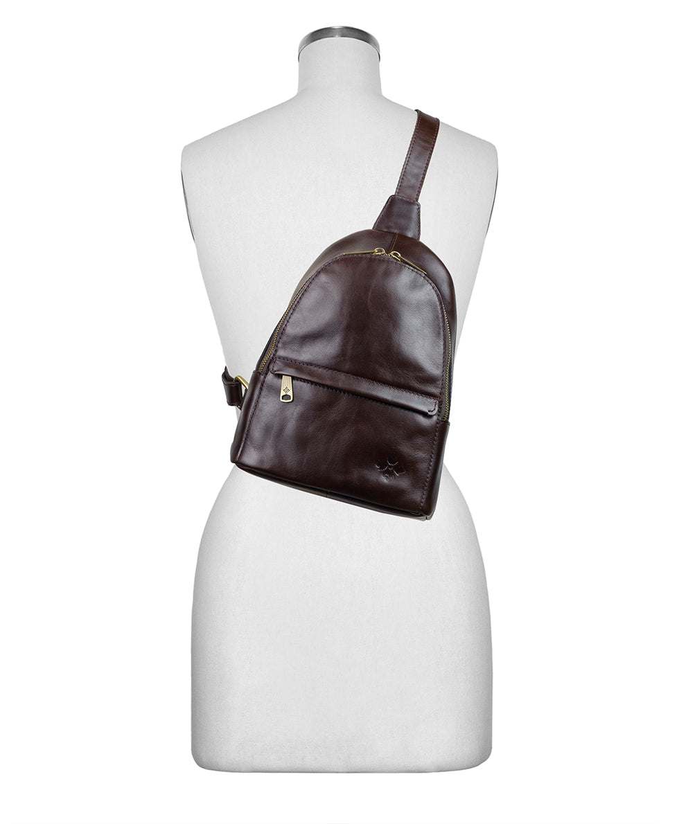 Female - Ennis Sling Crossbody - Vintage Distressed Leather - cognac - by Patricia Nash - View 15 of 18