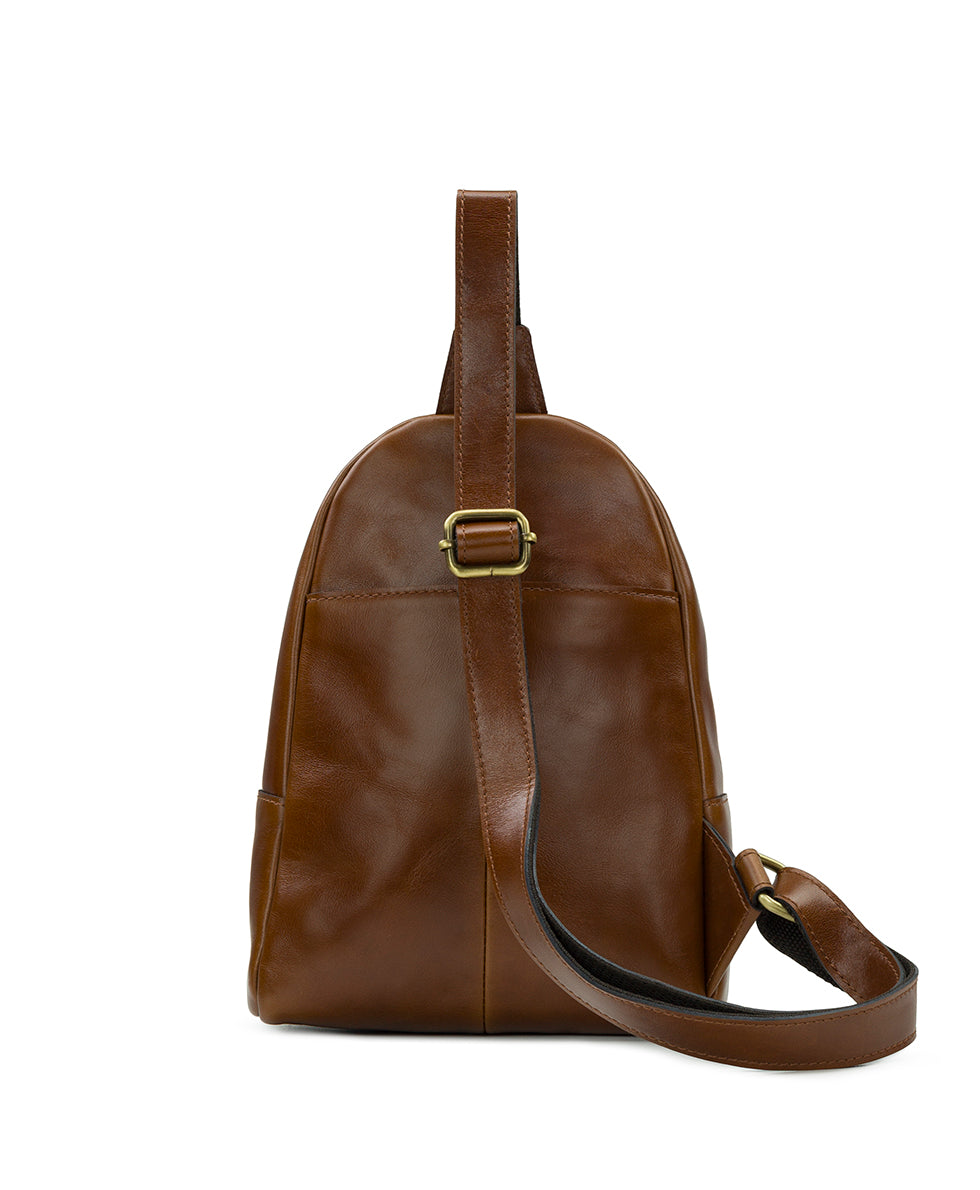 Female - Ennis Sling Crossbody - Vintage Distressed Leather - cognac - by Patricia Nash - View 2 of 5
