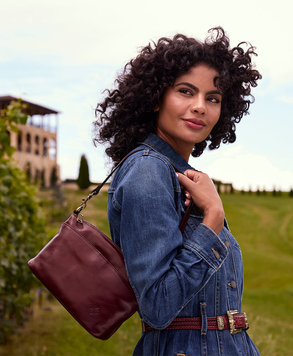 Female - Arlee Crossbody - Vintage Distressed Leather - mushroom - by Patricia Nash - View 32 of 32