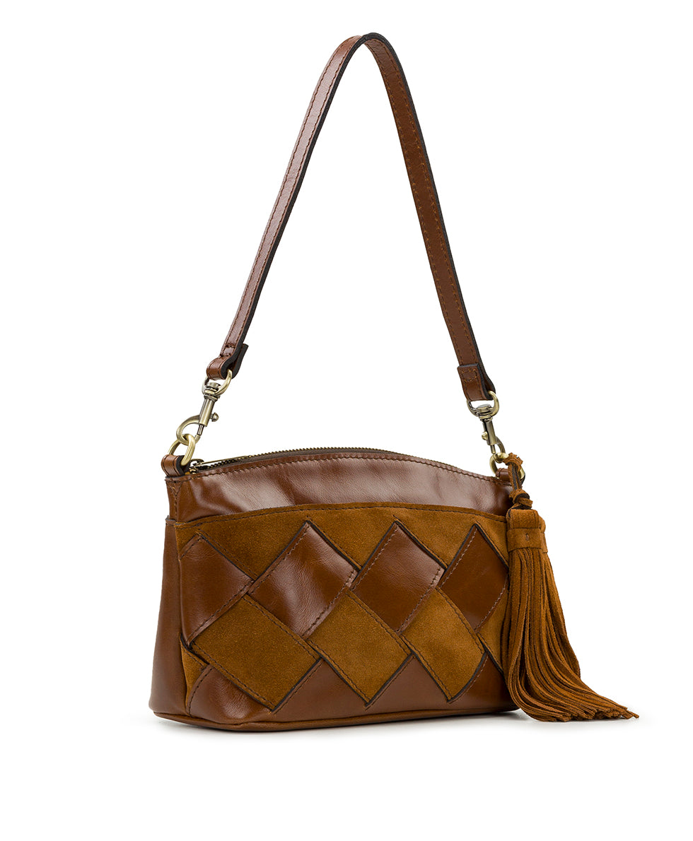 Female - Arlee Crossbody - Suede Leather Weave - oxblood - by Patricia Nash - View 7 of 10