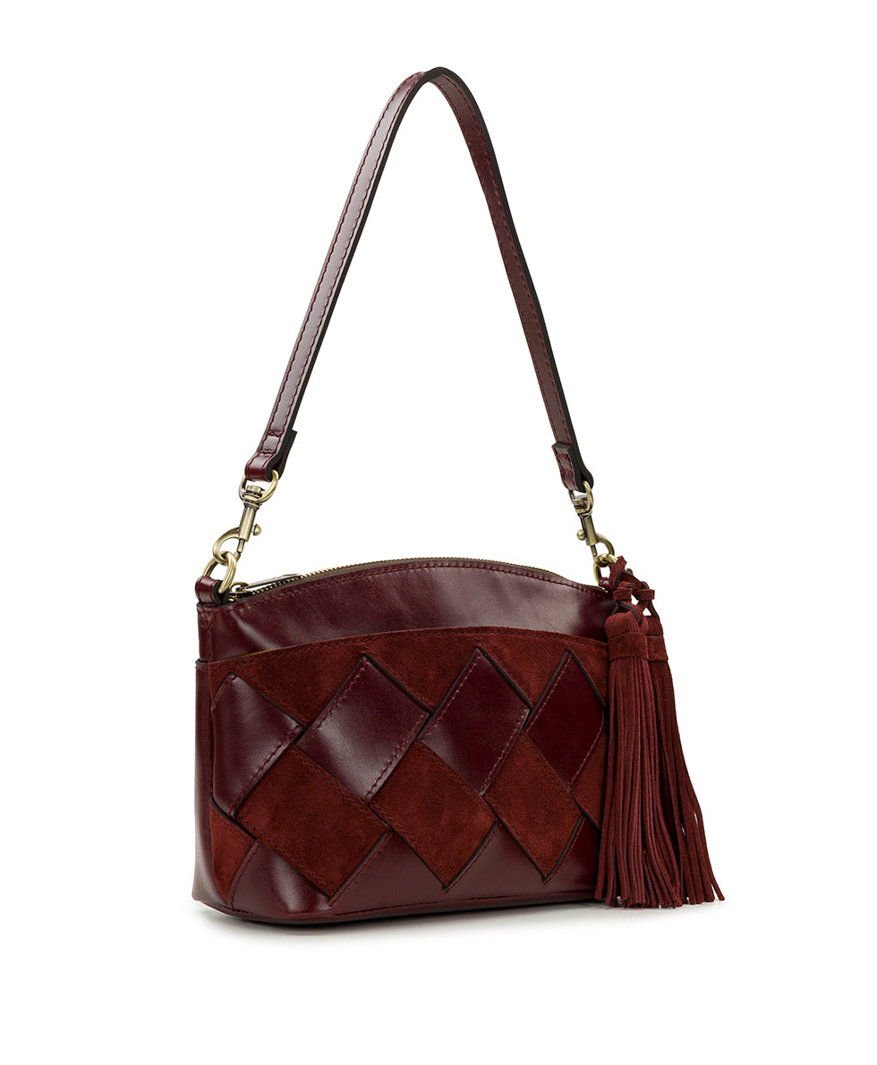 Female - Arlee Crossbody - Suede Leather Weave - oxblood - by Patricia Nash - View 3 of 10