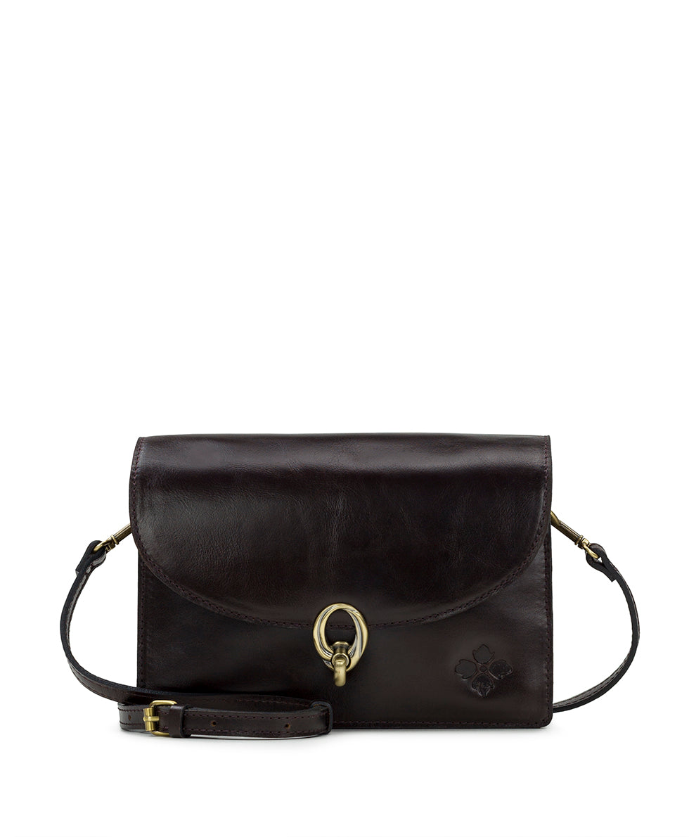 Female - Carinna Crossbody - Vintage Distressed Leather - chocolate - by Patricia Nash - View 1 of 4