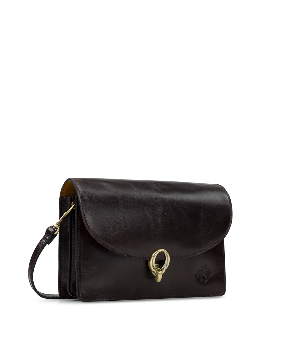 Female - Carinna Crossbody - Vintage Distressed Leather - chocolate - by Patricia Nash - View 3 of 4