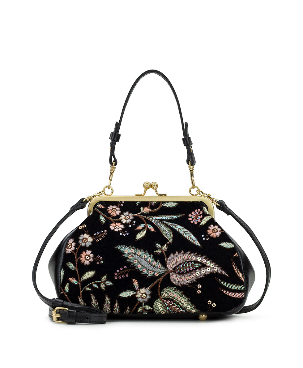 Female - Annie Frame Bag - Velvet Jacquard - black - by Patricia Nash - View 1 of 4