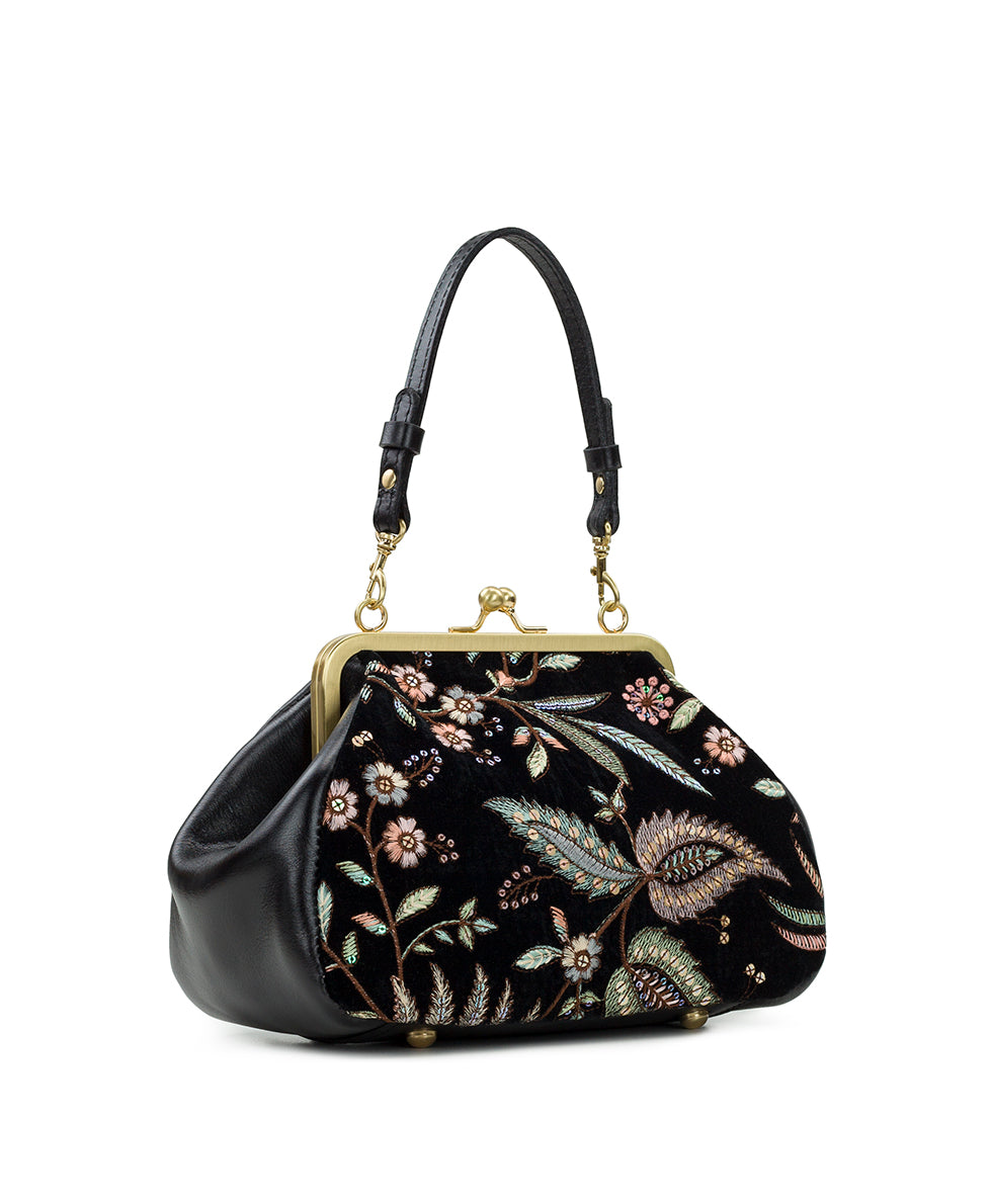 Female - Annie Frame Bag - Velvet Jacquard - black - by Patricia Nash - View 3 of 4