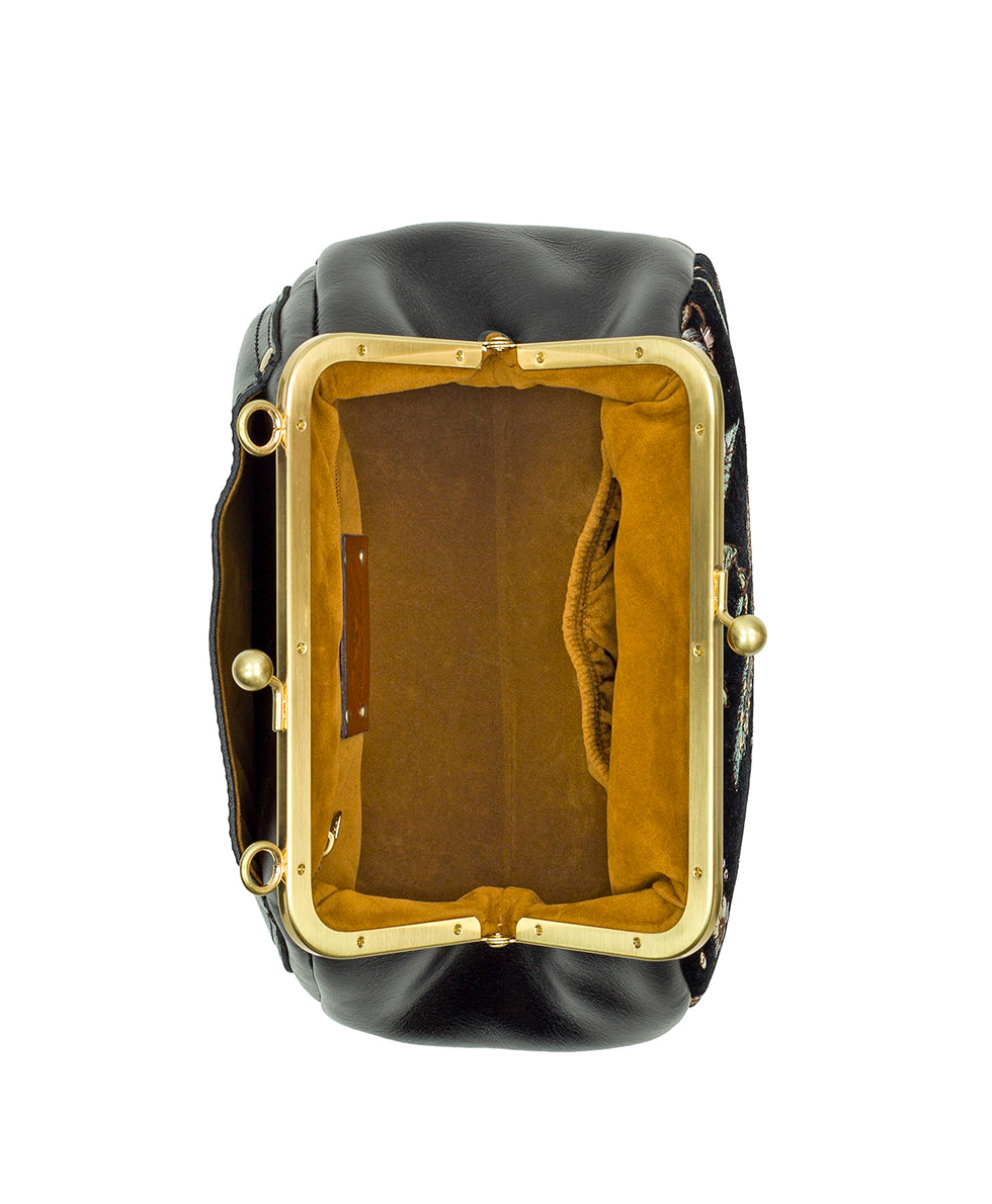 Female - Annie Frame Bag - Velvet Jacquard - black - by Patricia Nash - View 4 of 4