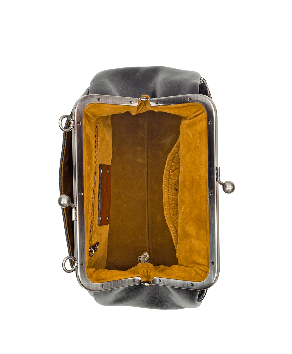Female - Annie Frame Bag - Metallic Starburst Velvet - black - by Patricia Nash - View 4 of 4