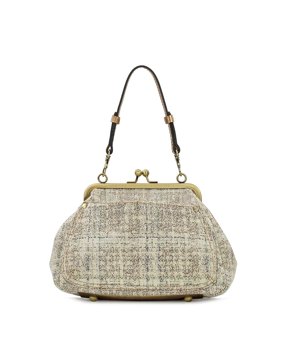 Female - Annie Frame Bag - Golden Herringbone Tweed Leather - herringbone - by Patricia Nash - View 2 of 5