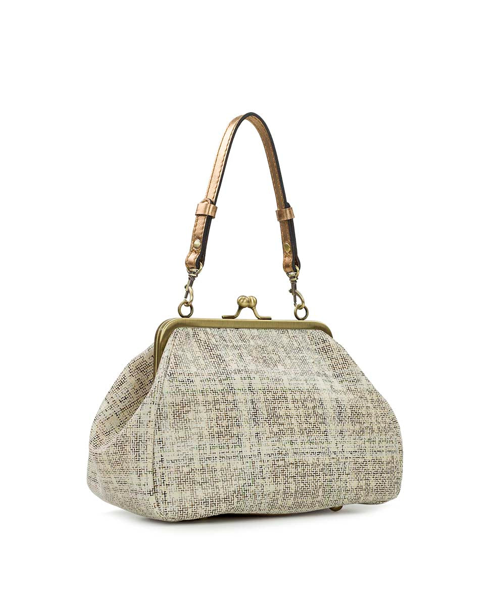 Female - Annie Frame Bag - Golden Herringbone Tweed Leather - herringbone - by Patricia Nash - View 3 of 5
