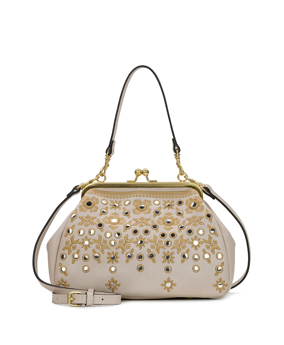 Female - Annie Frame Crossbody - Greek Mirror Embroidery - chalk white - by Patricia Nash - View 1 of 5