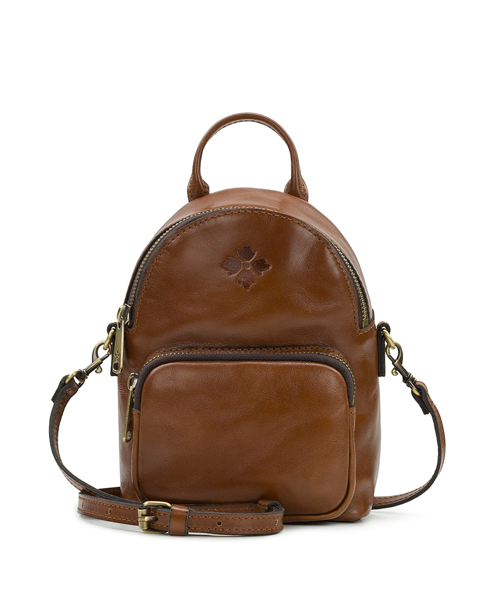 Female - Bozeman Mini Backpack - Vintage Distressed Leather - cognac - by Patricia Nash - View 1 of 5