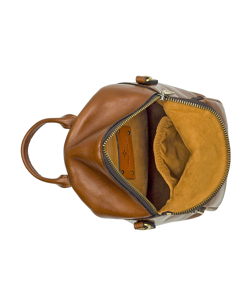 Female - Bozeman Mini Backpack - Vintage Distressed Leather - cognac - by Patricia Nash - View 4 of 5