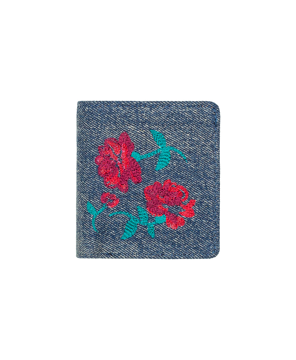 Female - Eliza Wallet - Denim Western Rose - denim - by Patricia Nash - View 1 of 4