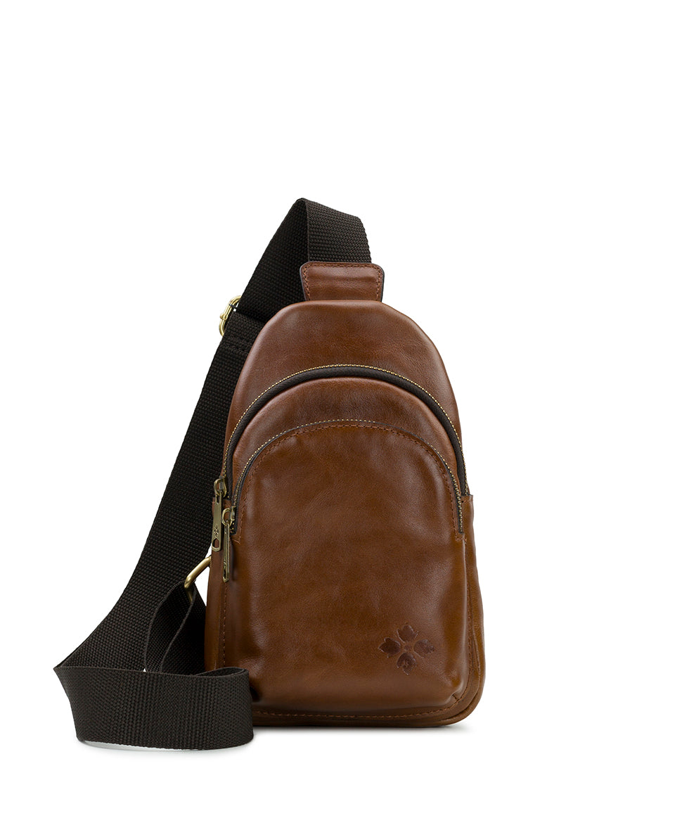 Female - Louetta Sling Crossbody - Vintage Distressed Leather - cognac - by Patricia Nash - View 1 of 7
