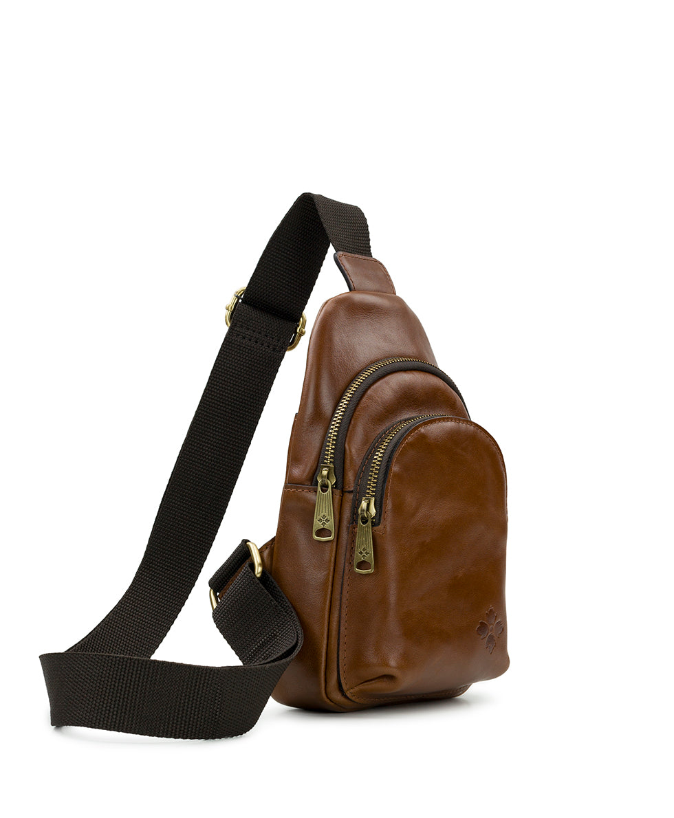 Female - Louetta Sling Crossbody - Vintage Distressed Leather - cognac - by Patricia Nash - View 3 of 7