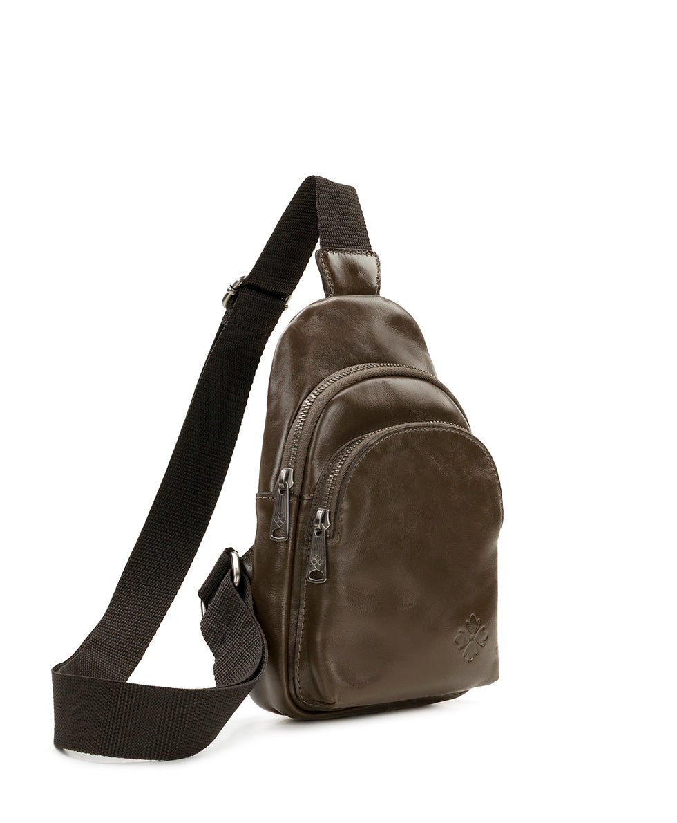 Female - Louetta Sling Crossbody - Vintage Distressed Leather - mushroom - by Patricia Nash - View 3 of 6