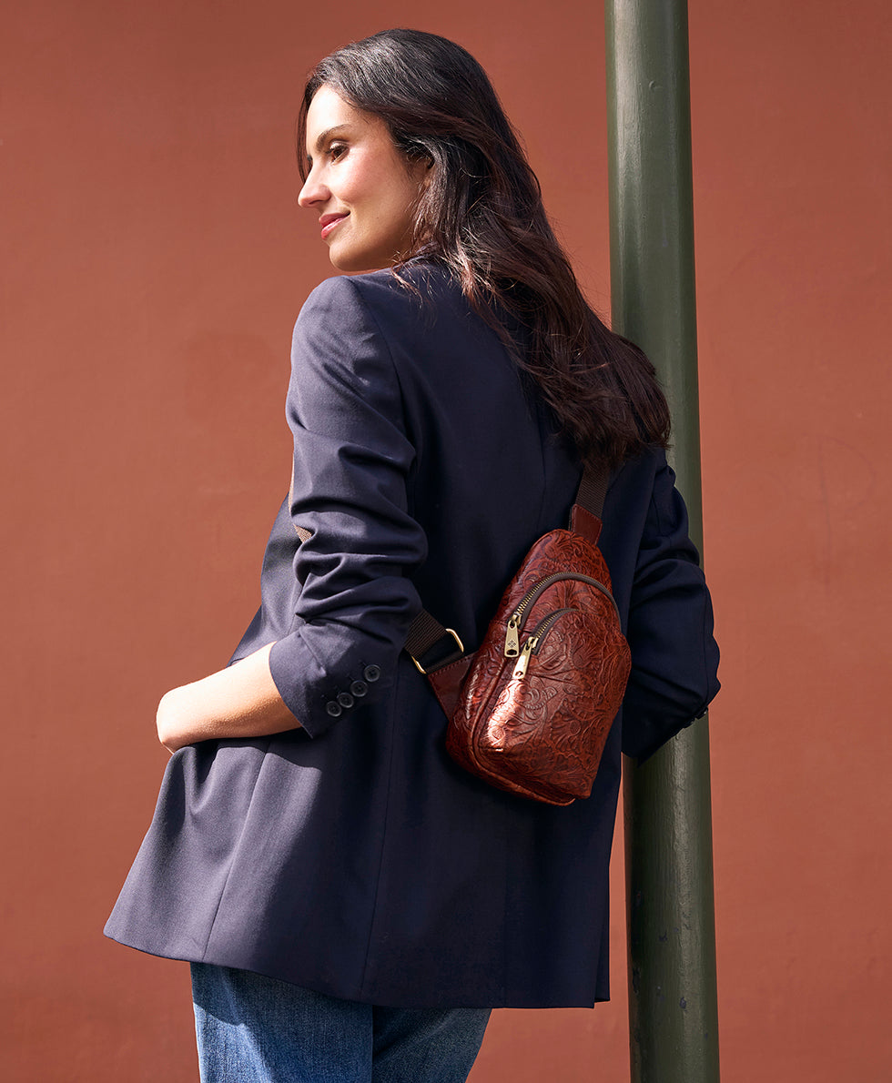 Female - Louetta Sling | Brazilian Supple Tooled | Cognac - cognac - by Patricia Nash - View 2 of 9