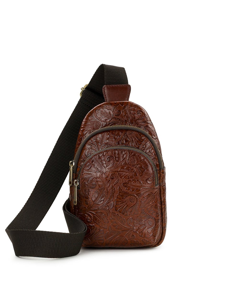 Female - Louetta Sling | Brazilian Supple Tooled | Cognac - cognac - by Patricia Nash - View 1 of 9