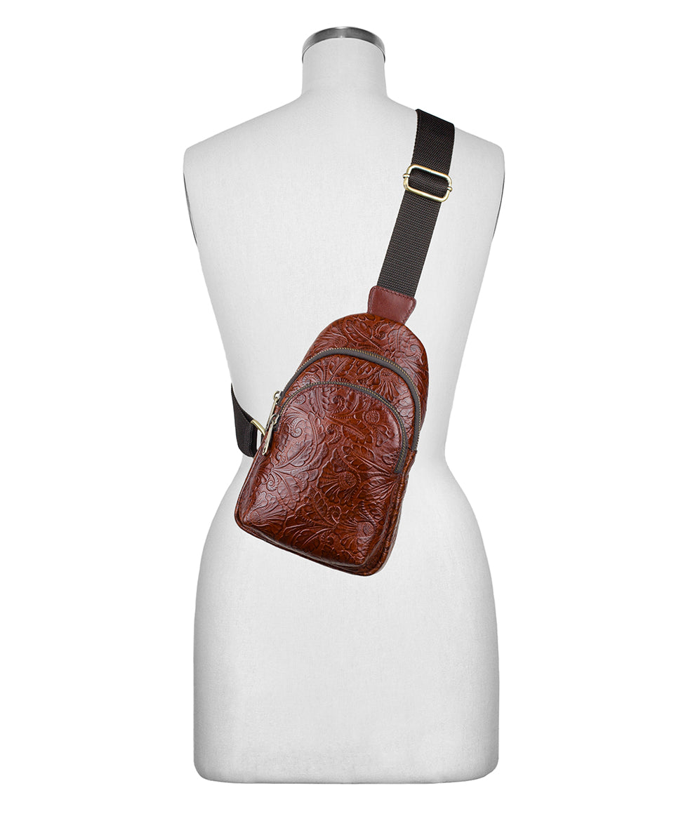 Female - Louetta Sling | Brazilian Supple Tooled | Cognac - cognac - by Patricia Nash - View 7 of 9