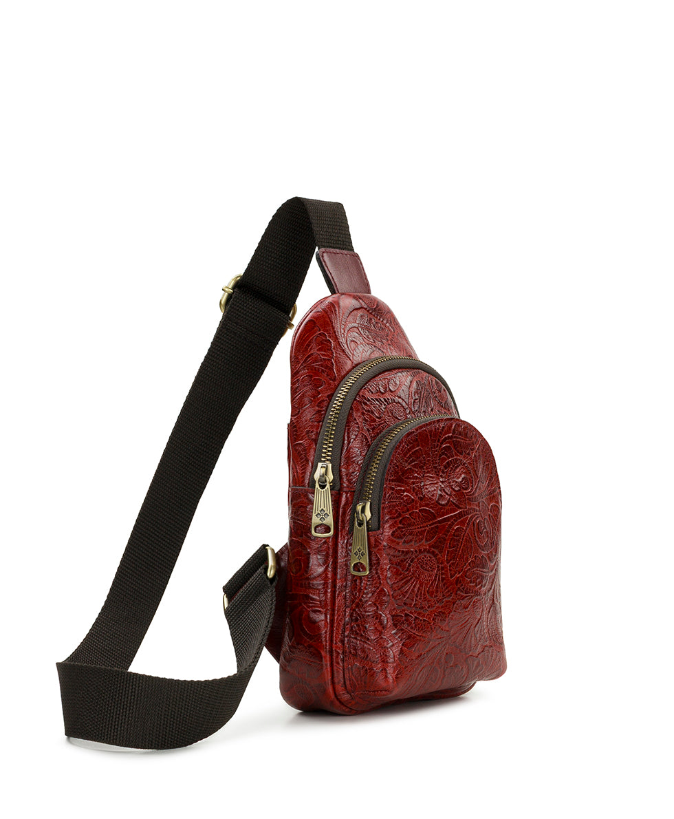 Female - Louetta Sling | Brazilian Supple Tooled | Red - red - by Patricia Nash - View 3 of 6
