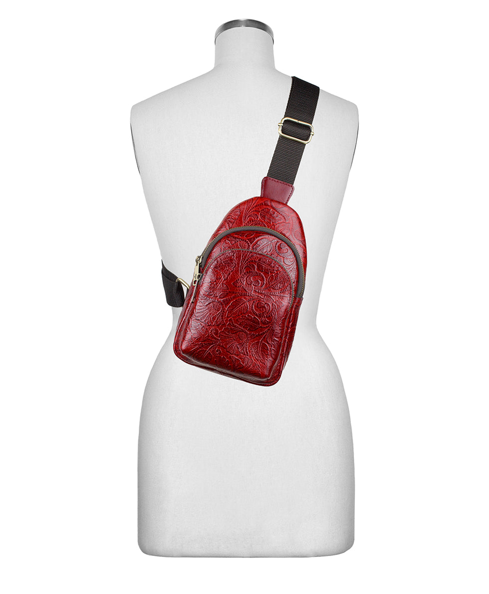 Female - Louetta Sling | Brazilian Supple Tooled | Red - red - by Patricia Nash - View 6 of 6