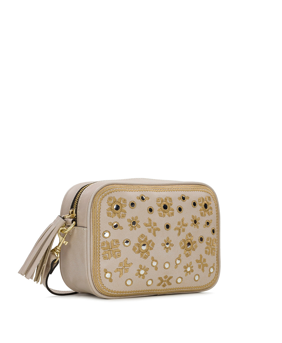 Female - Josie Crossbody - Greek Mirror Embroidery - chalk white - by Patricia Nash - View 3 of 4