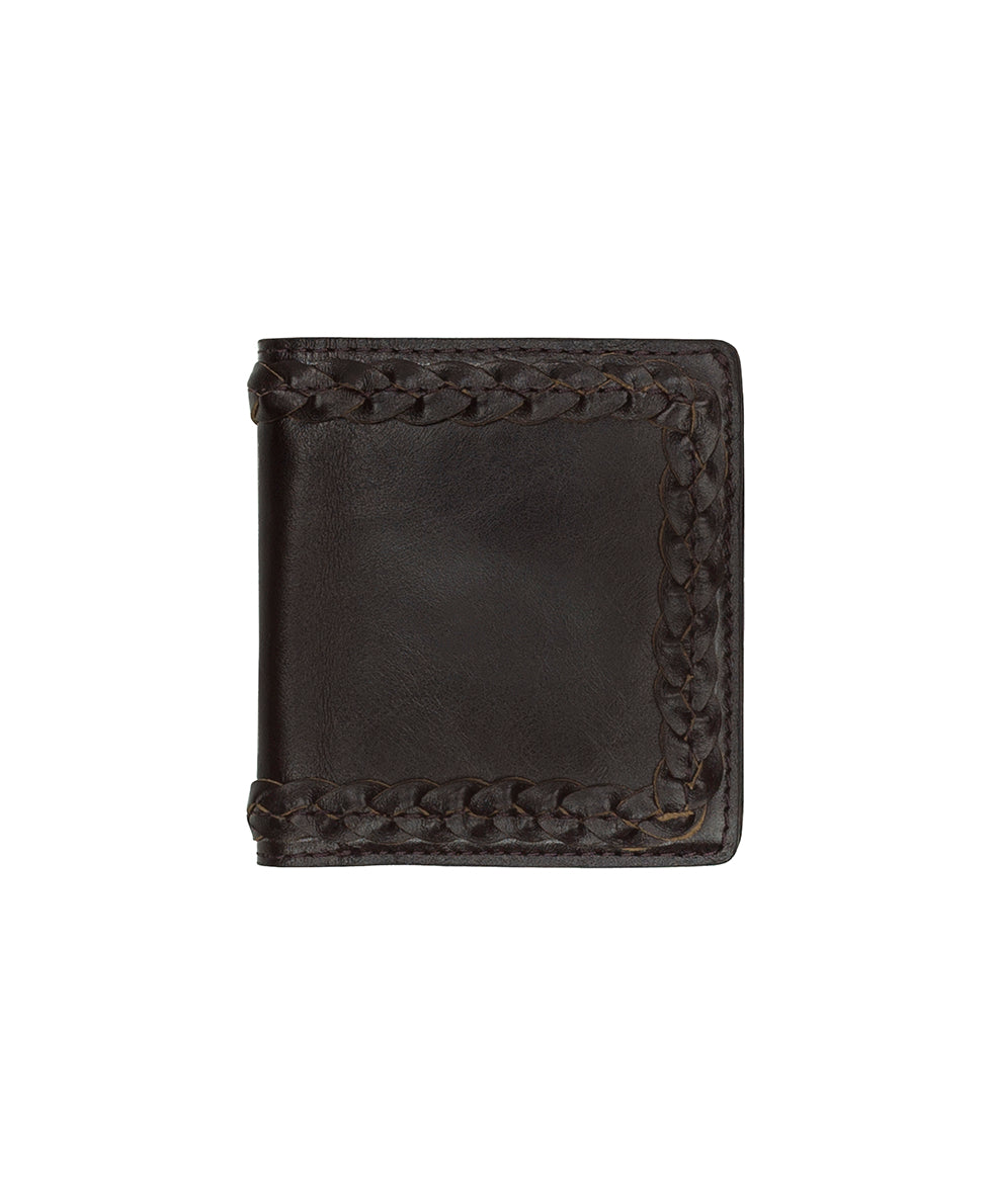 Female - Eliza Wallet with Braid - Vintage Distressed Leather - chocolate - by Patricia Nash - View 1 of 4