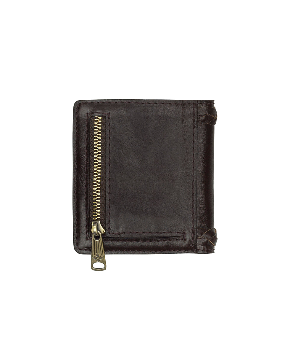 Female - Eliza Wallet with Braid - Vintage Distressed Leather - chocolate - by Patricia Nash - View 2 of 4