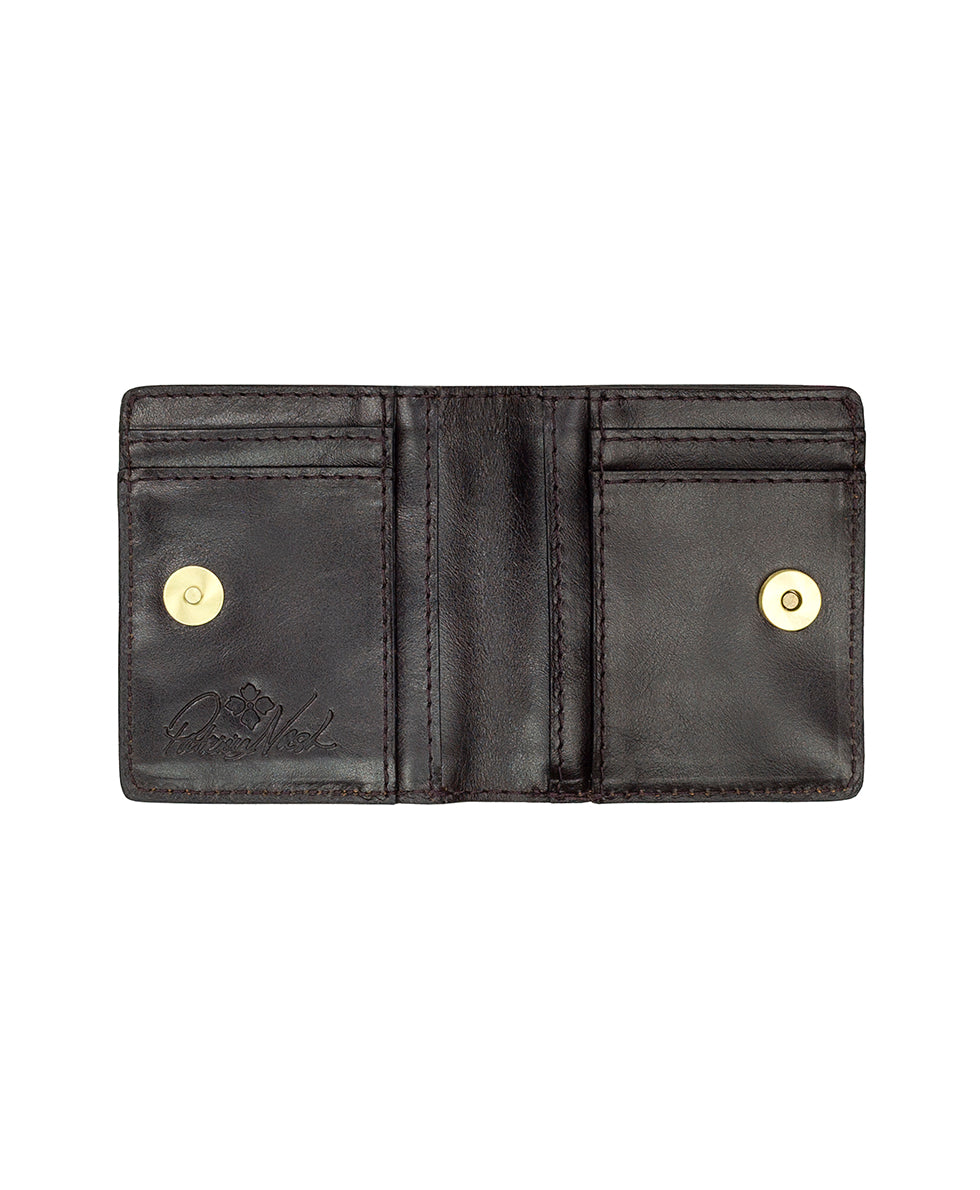 Female - Eliza Wallet with Braid - Vintage Distressed Leather - chocolate - by Patricia Nash - View 3 of 4