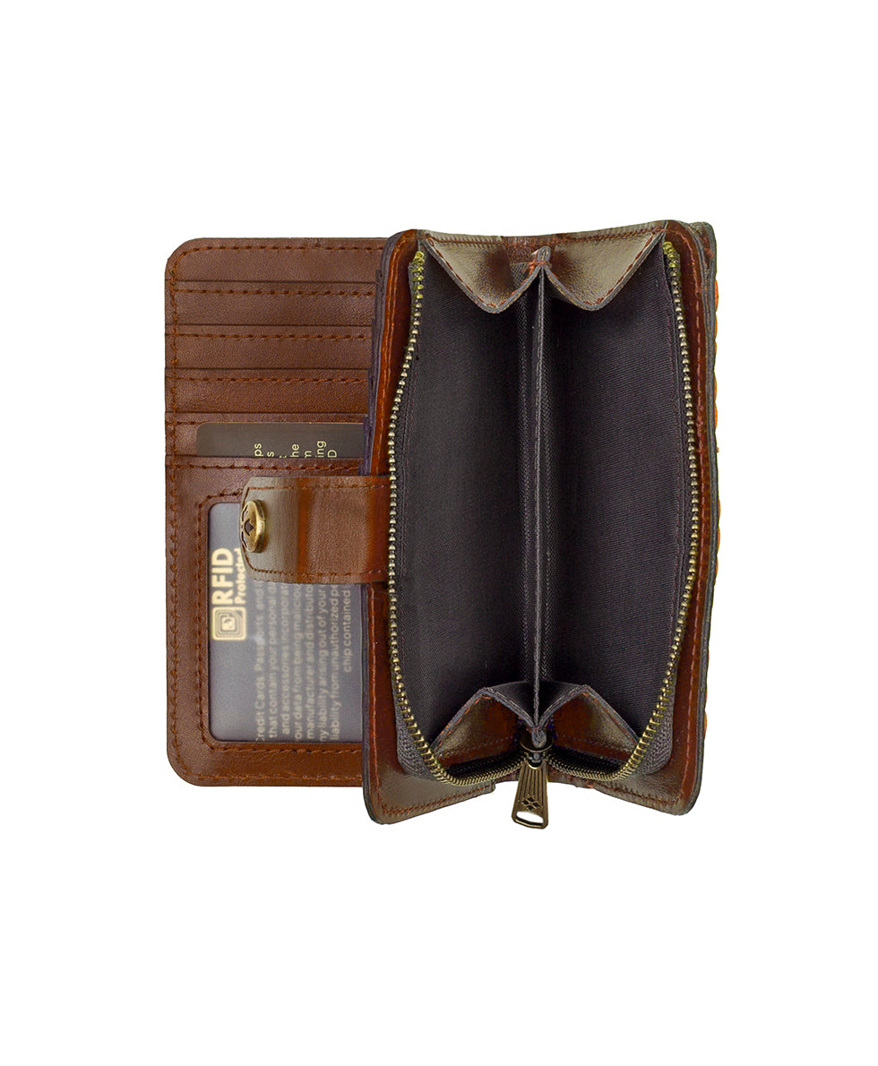 Female - Norma Wallet - Vintage Distressed Leather - oxblood - by Patricia Nash - View 4 of 12