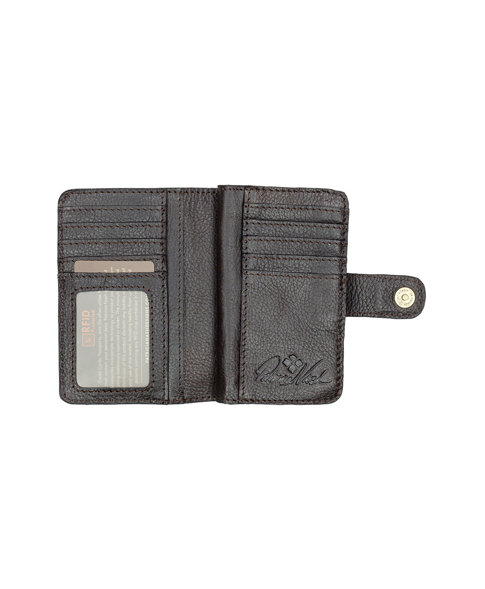 Female - Norma Wallet - Rugged Natural Grain Leather - chocolate - by Patricia Nash - View 3 of 6