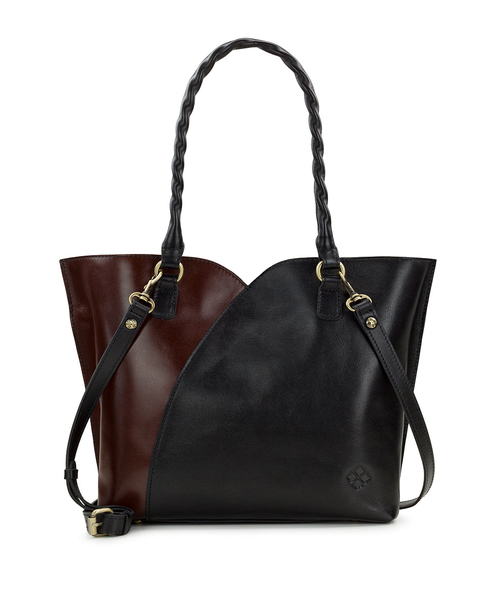 Female - Marion Tote - Colorblock - black / british tan - by Patricia Nash - View 1 of 5