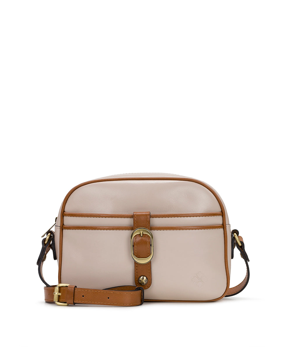 Female - Melissia Crossbody - Vintage Distressed Leather - chalk white / biscuit - by Patricia Nash - View 1 of 4
