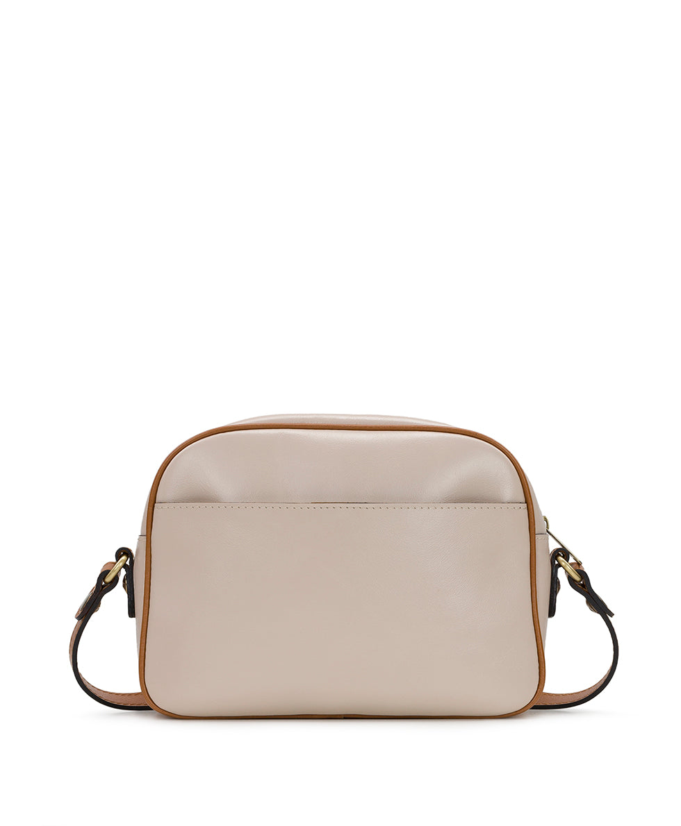 Female - Melissia Crossbody - Vintage Distressed Leather - chalk white / biscuit - by Patricia Nash - View 2 of 4
