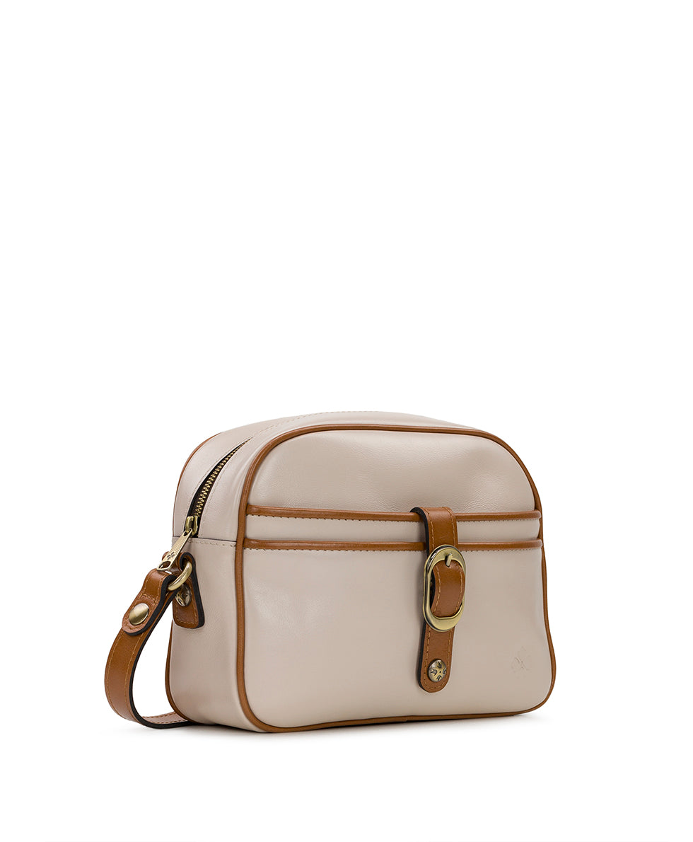 Female - Melissia Crossbody - Vintage Distressed Leather - chalk white / biscuit - by Patricia Nash - View 3 of 4