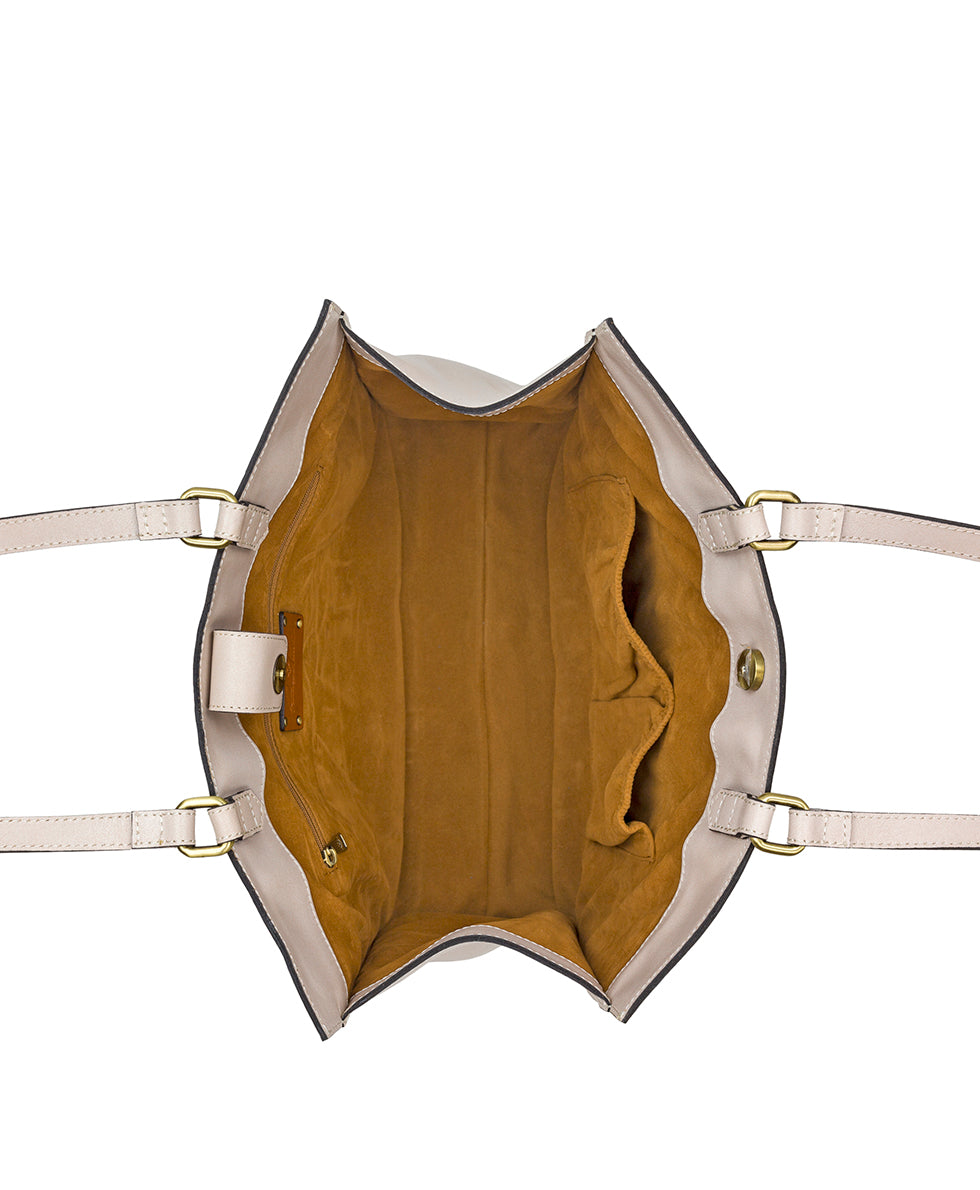 Female - Ophira Shopper Tote - Specialty Woven Leather - chalk white - by Patricia Nash - View 4 of 4