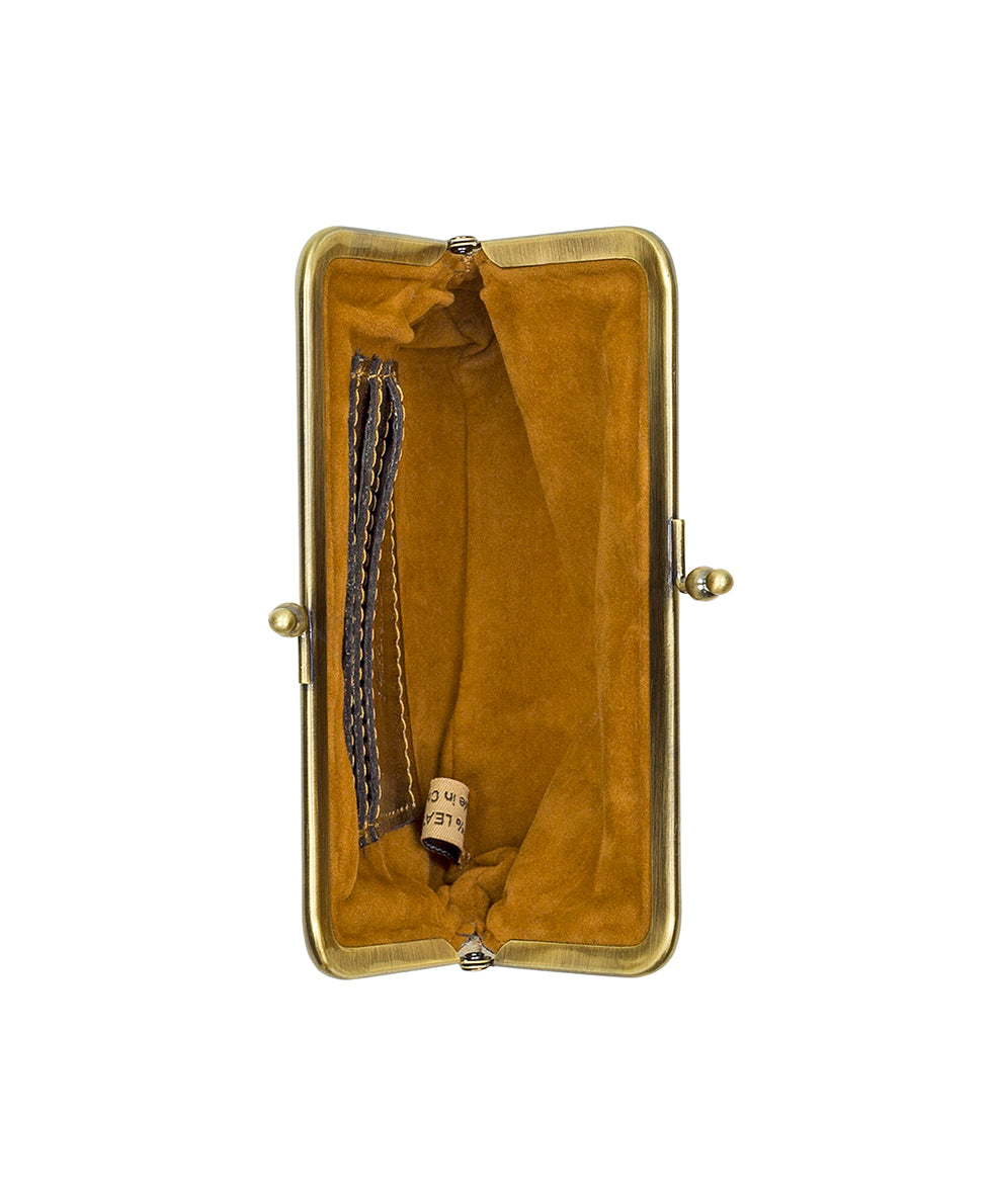 Female - Fira Frame Pouch - Vintage Distressed Metallic - antique gold - by Patricia Nash - View 3 of 3