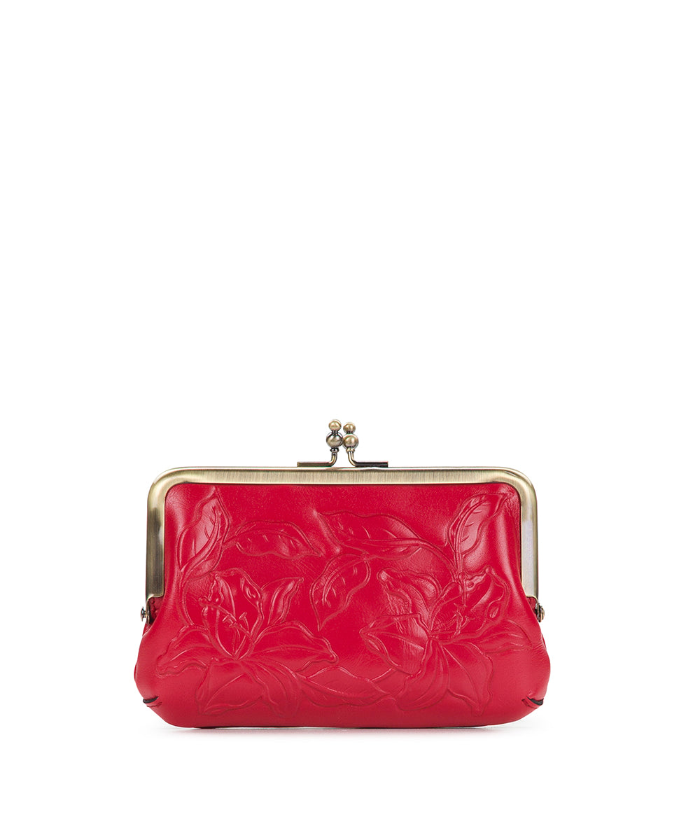 Female - Fira Frame Pouch - Parisian Floral Tooled - strawberry - by Patricia Nash - View 1 of 3