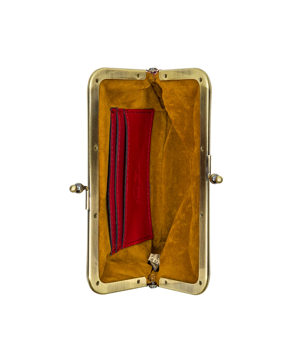 Female - Fira Frame Pouch - Parisian Floral Tooled - strawberry - by Patricia Nash - View 3 of 3