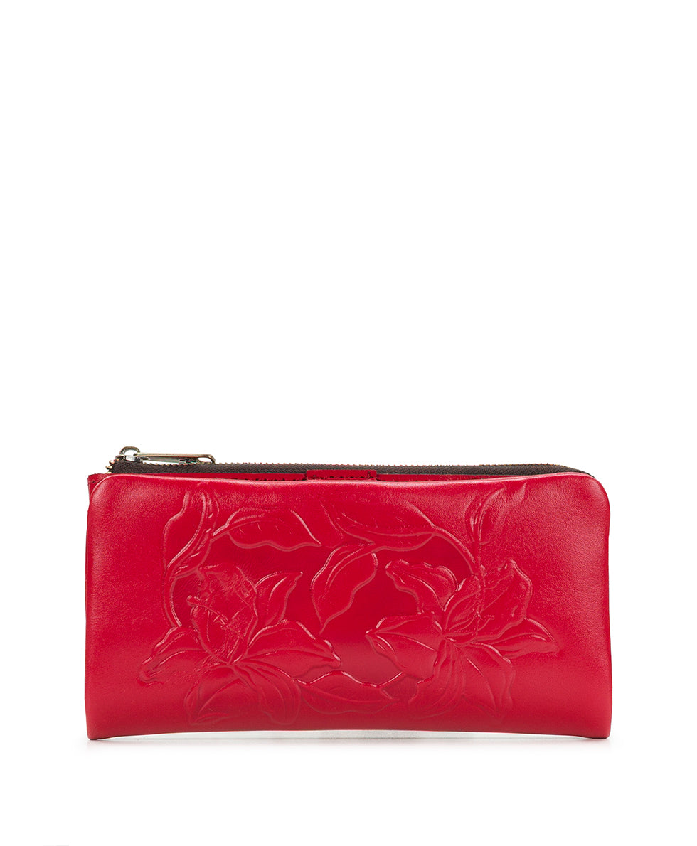 Female - Prassa Wallet - Parisian Floral Tooled - strawberry - by Patricia Nash - View 1 of 4