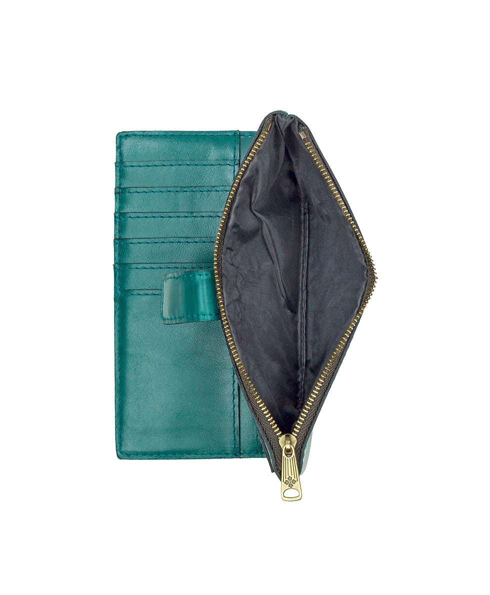 Female - Naxos Wallet - Vintage Distressed Leather - aqua green - by Patricia Nash - View 4 of 4