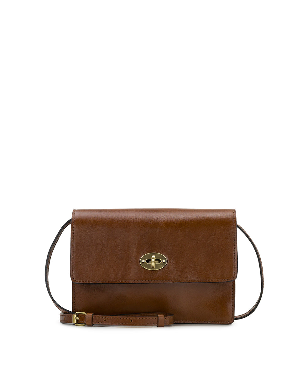 Female - Livana Crossbody - Vintage Distressed Leather - cognac - by Patricia Nash - View 1 of 5